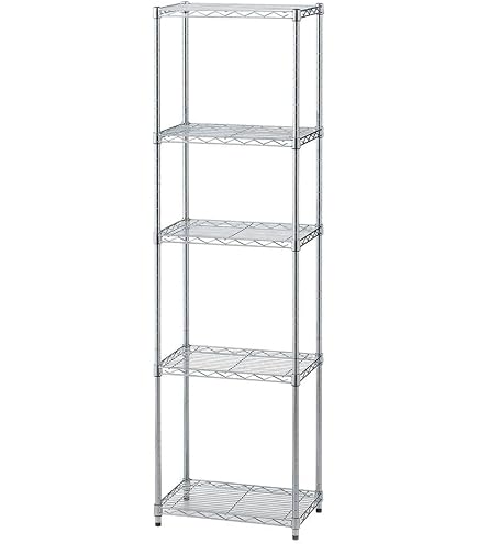 Amazon｜スチールラック スリム 幅20cm メタルラック 6段 キャスター