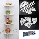 Generic United Kingdom, white : New Adjustable Telescopic Bathroom Corner Shower Shelf 4 Tier Rack O