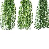 観葉植物　壁掛け ブドウの葉 　造花 人工 壁掛 グリーン 緑 植物 吊り (1本)