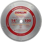 Oshlun SBNF-140100 14-Inch 100 Tooth TCG Saw Blade with 1-Inch Arbor for Aluminum and Non Ferrous Me