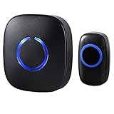 SadoTech Model C ワイヤレスドアベル 動作範囲500フィート以上 50チャイム以上 レシーバー用電池不要 (多様な色) ST-FX-C-MBL