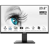 MSI PRO MP2412 23.8" Eye Care Ergonomic Business Computer Monitor, FHD 1920x1080, VA, Frameless, 100Hz, 1ms, Tilt Compatible,