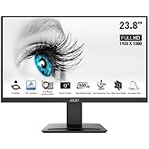 MSI PRO MP2412 23.8" Eye Care Ergonomic Business Computer Monitor, FHD 1920x1080, VA, Frameless, 100Hz, 1ms, Tilt Compatible,