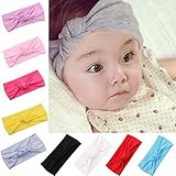 feeshow 9ピースMixカラーベビーGirls幼児用伸縮性ヘッドバンドターバンカチューシャノット