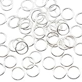 KUKU工房 丸カン 線径1.2mm 100個セット (外径10mm, ホワイトシルバー)
