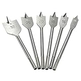 6ピース木工スペードドリル12-32mm木材フラットドリルセット1/4シャンク電動ツール