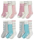 Qandsweet 6ペアベビーガールズニーハイソックス幼児用プリンセスキュート滑り止めソックス8 – 36 M カラー: マルチカラー
