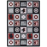 Joy Carpets Kid Essentials Wired Teen Area Rugs 46-Inch by 64-Inch by 0.36-Inch Red [並行輸入品]