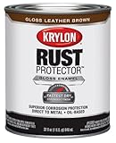krylon 69203 Rust Protector and Preventative Enamel with Primer Quarts Gloss, Leather Brown by Krylo