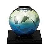 九谷焼　K4-1373　5.5号花瓶　銀彩　台付　　【サイズ】径17　高16