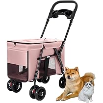 ピンクのペットカート 中型犬用 折りたたみ式 ピンクのペットカート 中型犬用 折りたたみ式 ペットカート（色