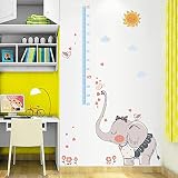 Creative Trees Flowers Butterfly Wall Stickers Cartoon Animals Height Measurement Photo Frames Remov