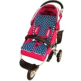 ベビーカー　クッション　リバーシブル　パイル　エアバギー　三輪　ハイチェア　チャイルドシート (ネイビー)