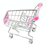 smtsmt Supermarket Handcartショッピングユーティリティカートモードストレージバスケットdesk-pink
