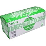 パウダーフリー手袋 ピッタリフィットする 使いやすい トーマ　プラスチック手袋　パウダーフリー滅菌済　２５双入　サイズ８【1個セット】