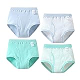 (ビメイゴー) Bmeigo 下着 インナー 男の子 子供 ボクサー ブリーフ パンツ ショーツ 4枚組 前開き 綿100% 無地 優しい キッズ ストライプ柄 肌着 通気 男児 幼児 保育園 小学生