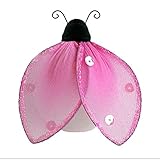 Hangingてんとう虫4 " SmallピンクブラックGlitterナイロンLady Bugメッシュデコレーション装飾赤ちゃん保育園寝室、女の子ルーム天井壁装飾、ウェディング、誕生日パーティー、ベビ