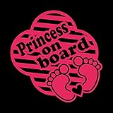 足跡 princess on board ステッカー ショッキングピンク 濃桃
