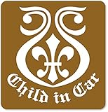 imoninn CHILD in car ステッカー　【マグネットタイプ】　No.08　ユリ紋章　（ゴールドメタリック）