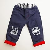 アンパンマン バイキンマン 裏フリース ロングパンツ 90ｃｍ/95ｃｍ　（EA7448） (90cm, ネイビー)