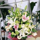 エーデルワイス 【ピンク＆ホワイトリリー】 アレンジメント ユリ 百合 白 ピンク