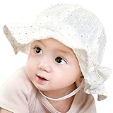 (よキーよ)Yokeeyoベビー用ハット 紐付き つば広　薄地　メッシュ 盆帽　小柄 可愛い プリンセス風 赤ちゃんキャップ アウトドアハット　ちょう結び　女の子　子供サンバイザー 紫外線 UVカット