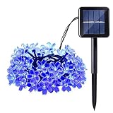 Flyz-JP　50輪の桜 祝日イルミネーション　太陽エネルギー　ソーラーストリングライト 　防水LEDさくらライトストリング クリスマスに最高 幸せな雰囲気を作る 屋外 防水 全長7m 桜の花をモチ
