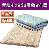 背筋すっきり3層敷き布団 シングルブルー 綿100% 日本製 生活用品 インテリア 雑貨 寝具 保 [並行輸入品]