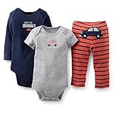 Carter's カーターズ　ボーイズ　3点セット　カバーオール パンツ ボディスーツ カバーオール　男の子　ベビー服 (6M, クルマ)