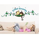 MZY LLC (TM) Sweet Dreams Monkeys and Tree Branch Birds Giant Baby Wall Sticker Decals Super for Boy