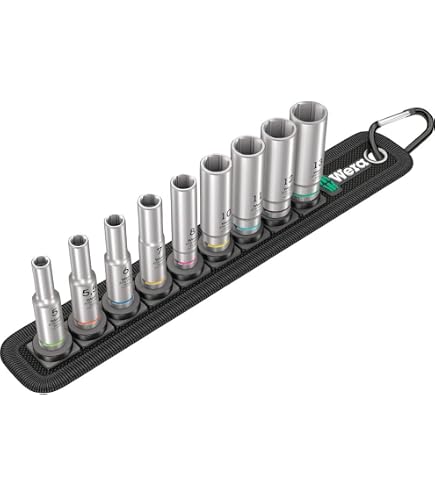 Wera 8790 HMA Deep Socket – 1/4-Inch Drive, 6-Point, 8mm, Neon Pink