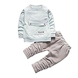 (プタス)Putars ベビー服 子供服 上下セット パーカー 男の子 長袖 ポケット付き ストライプ柄 可愛い 秋 冬 スポーツ 運動会 旅行 記念日 プレゼント 1-4歳
