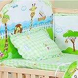 KANGMING お子様シングルサイス　キャラクター敷布団+掛布団+マットレス+枕+枕元　5点セット 子供用寝具 　肌ふとん　丝綿ライナー　カバー取り外し可能 (グリーン)