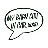 My baby girl in car カッティングステッカー ダークグリーン 深緑