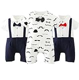 LAZA　新生児から フォーマル ロンパース 赤ちゃん 綿100 半袖 Baby 3枚セット ベビー服 サイズ 59cm 66cm 73cm 80cm (66cm)