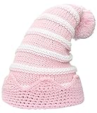 (コ-ランド) Co-land ベビー帽子 女の子ハット ニット帽子 子供用キャップ ポンポン 赤ちゃん 耳あて ボーダー クリスマス キッズ帽子 女児 お出かけ 防寒 M