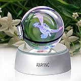 axayinc 3dクリスタルボールLEDナイトライトテーブルデスクスリープライト、ホームデコレーションクリスマス、休日、パーティー用- 50 mm AXAYINC1