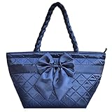JL SHOP Pataya バンコクバック リボン レディース 女性用 単肩包 トートバッグ レジャーバッグ クラッチバッグ ハンドバッグ 印花帆布バッグ エコバッグ 帆布 多機能 (S)