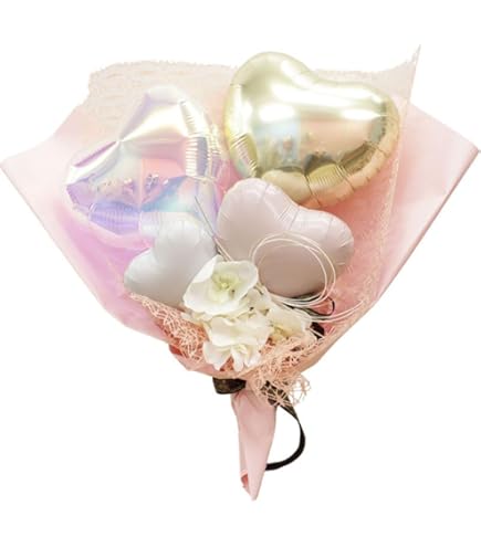 Amazon | 卒業専用 オープンハートのバルーンブーケ (4赤×ピンク系