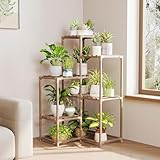 Bamworld フラワースタンド 室内屋外 プランタースタンド 園芸 観葉植物 台 木製花台 ガーデンラック 植物 棚 植木鉢台 ガーデン ベランダ