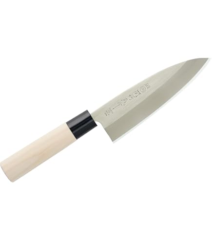 Amazon｜ヤクセル 関鍔蔵作 三徳包丁 片刃 175mm 日本製 初心者向け 和