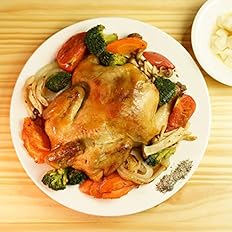 Amazon 国産絶品鶏のローストチキン 1羽 2 4人前 約600g 焼く前1キロ 韓国風大根酢漬け 塩胡椒付き クリスマス ホームパーティ用 韓美食 ローストチキン 通販