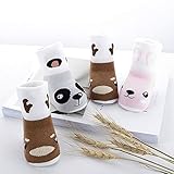 ベビーソックス 可愛いレース柄 色違う3足秋と冬厚く新生児赤ちゃんテリーソックスミドルチューブコーマ綿滑り止め 柔らかい子供の靴下 0-3歳