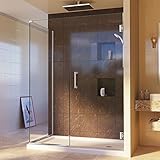DreamLine Unidoorプラス34 3 / 8で。D X 46 In。w、フレームレスHingedシャワーエンクロージャ、3 / 8 "ガラス、クローム仕上げ
