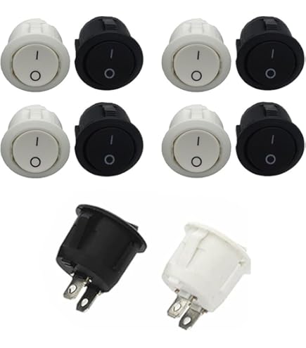 Amazon.co.jp: 丸型オン／オフON-OFF 2極ロッカスイッチ #P01. : 産業