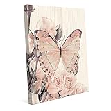 バタフライand Roses Tea Party Shabby Chic Vintage Art inピンク壁アートプリント 8x10 SBC0000015CAN08X10SXX