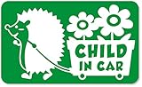 imoninn CHILD in car ステッカー　【マグネットタイプ】　No.62　花屋のハリさん　（緑色）