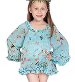 Plus Nao(プラスナオ) 2点セット ワンピース水着 カバーアップ トップス 女の子用 子供用 スイムウェア スイムウエア 夏 ビーチ プール 海 ブルー XXL