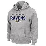 NFL Baltimore Ravensユニセックスポリヘザープルオーバーパーカー、ヘザーグレー、3 x / Tall