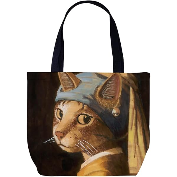 猫柄　キャットアート ファスナー付き ランチトートバッグ　 夜のカフェテラス 楽天市場】キャットアート ファスナー付トートバッグ 夜のカフェ